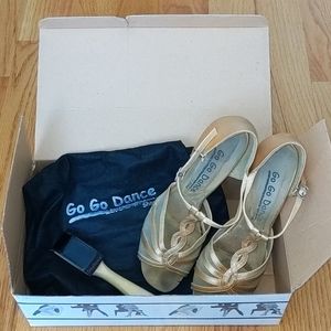 Go Go Dance Ballroom Latin Dance Shoes Sz 9, brush